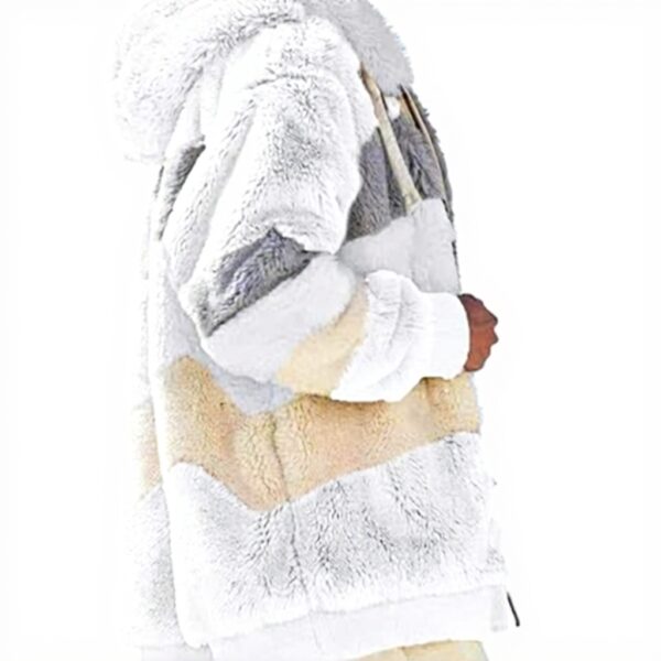 Manteau polaire femme ABINGOO zippé capuche doux hiver