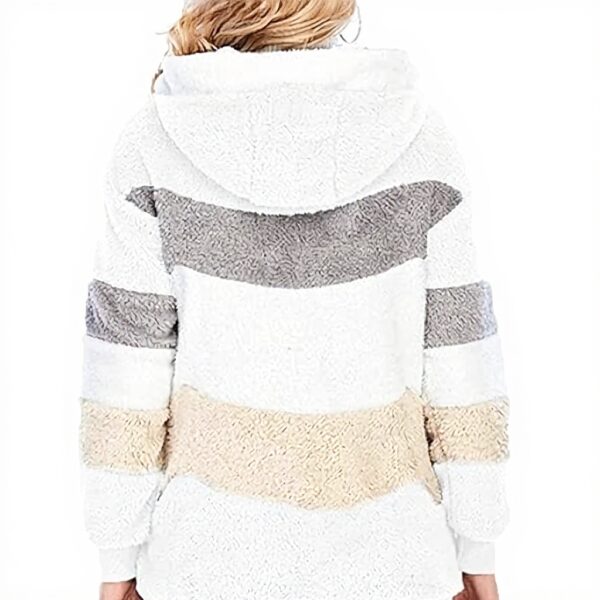 Manteau polaire femme ABINGOO zippé capuche doux hiver