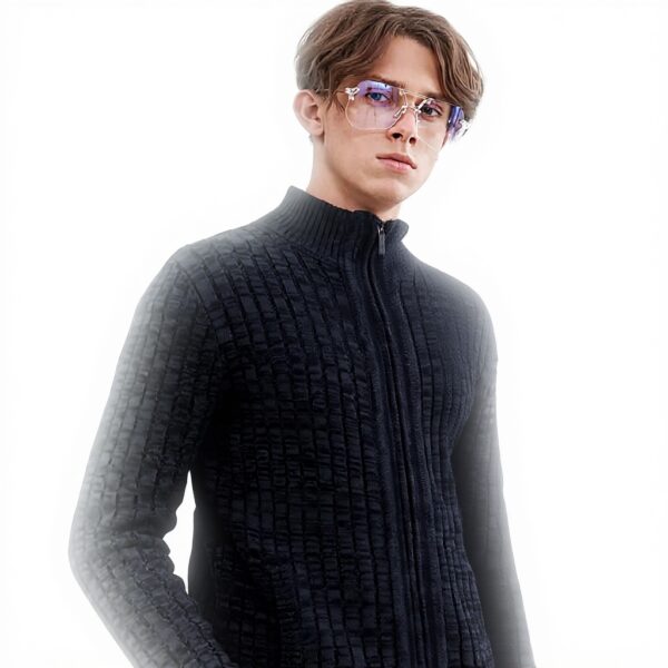 Cardigan Homme AOLI RAY Gilet Zippé Maille Automne Hiver