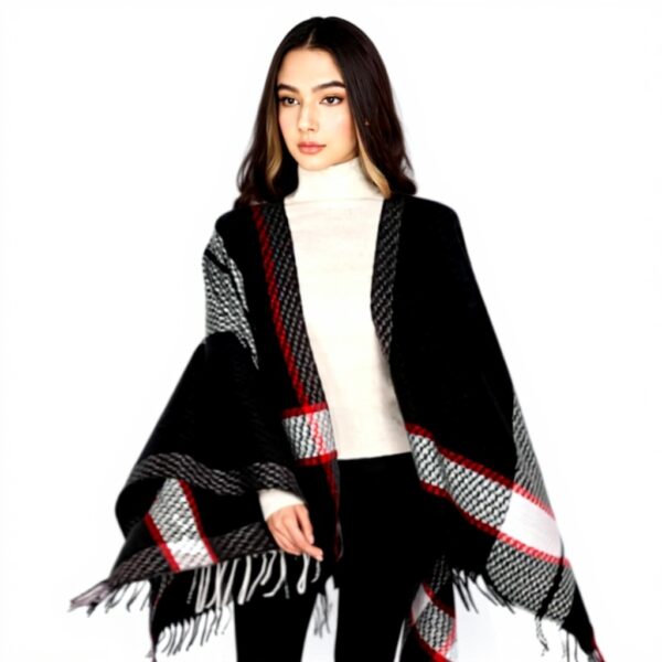 Châle Femme OIZEN Poncho Ouvert Gilet Cape Automne Hiver