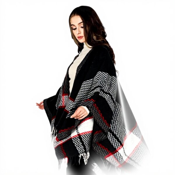 Châle Femme OIZEN Poncho Ouvert Gilet Cape Automne Hiver