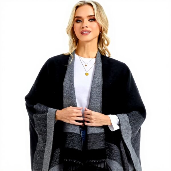 Poncho Femme Châle Doux Viscose Nylon Polyester Oversize