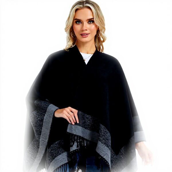 Poncho Femme Châle Doux Viscose Nylon Polyester Oversize