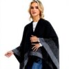 Poncho Femme Châle Doux Viscose Nylon Polyester Oversize