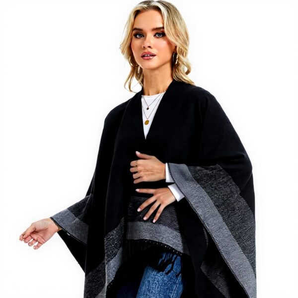 Poncho Femme Châle Doux Viscose Nylon Polyester Oversize