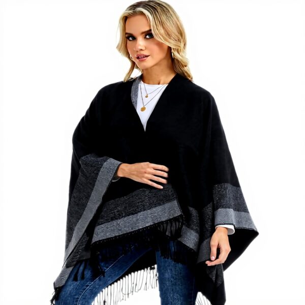 Poncho Femme Châle Doux Viscose Nylon Polyester Oversize