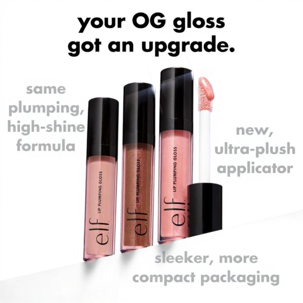 Gloss repulpant e.l.f. brillance haute lèvres volume rose