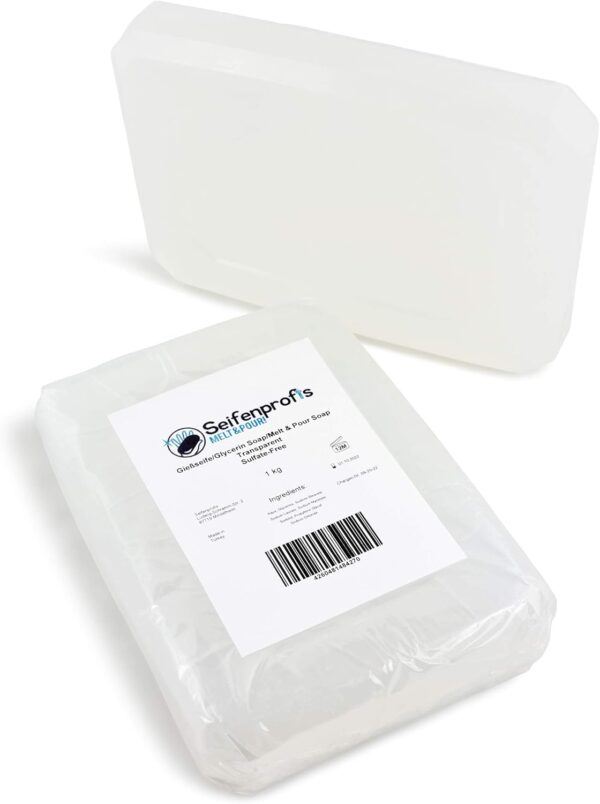 Savon brut glycérine Seifenprofis sans SLS transparent 1 kg-0