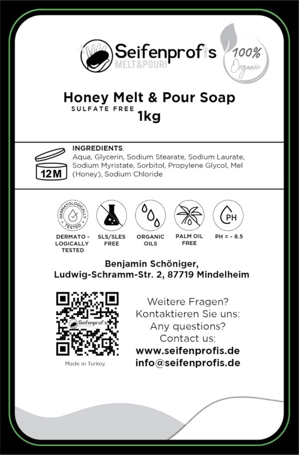 Savon au miel glycérine base savon brut Seifenprofis 1kg-3