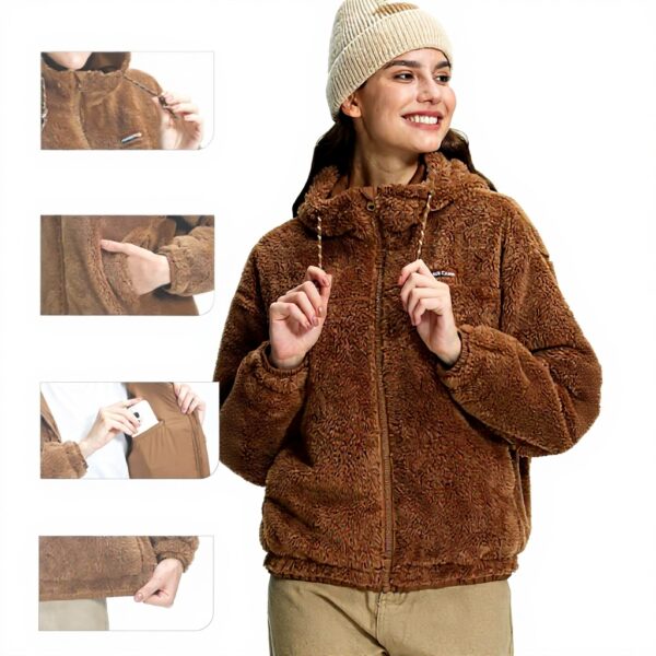 Veste polaire femme Pioneer Camp chaude reversible capuche