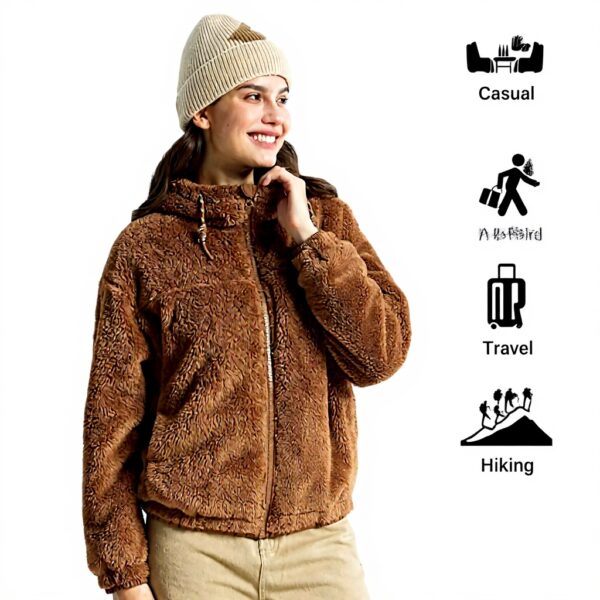 Veste polaire femme Pioneer Camp chaude reversible capuche