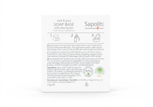Base de savon glycérine 1 kg Sapolita beurre karité sans SLS